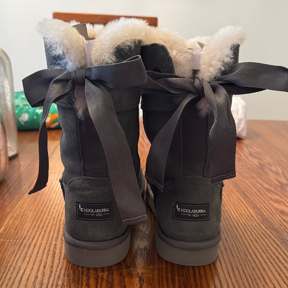 Koolaburra by UGG Gray Boots with Fur Trim